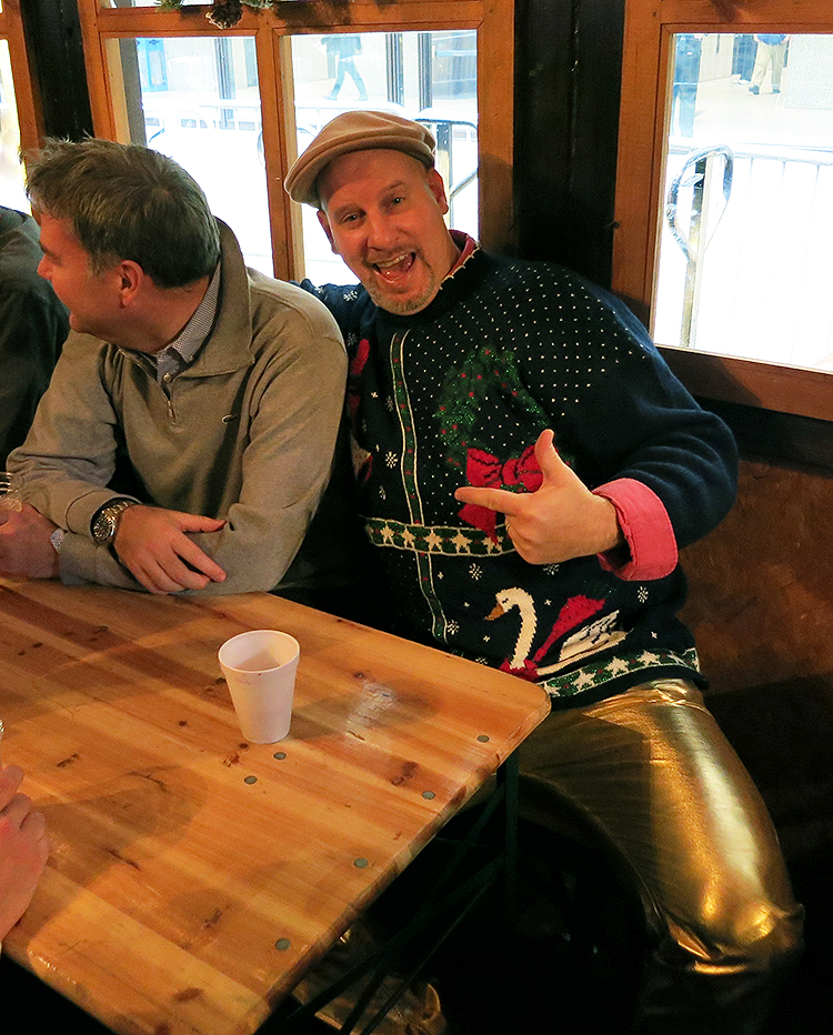 At the Christkindlmarket, a reveler toasts the spirit of Beethoven's Ninth. | Photo by Andrew Huckman