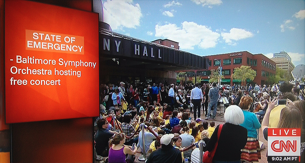 CNN captures Alsop and the Baltimore Symphony Orchestra's impromptu concert: "Everybody wanted to be out in their neighborhood and feel safe and feel connected," the conductor recalls.