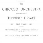 Chicago Orchestra, October 16 and 17, 1891