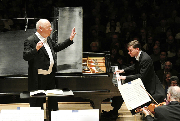 Till Fellner performs with the Boston Symphony, under Bernard Haitink, in 2012. For his CSO dates in April, he'll be reunited with Haitink.| Photo: Stu Rosner/BSO