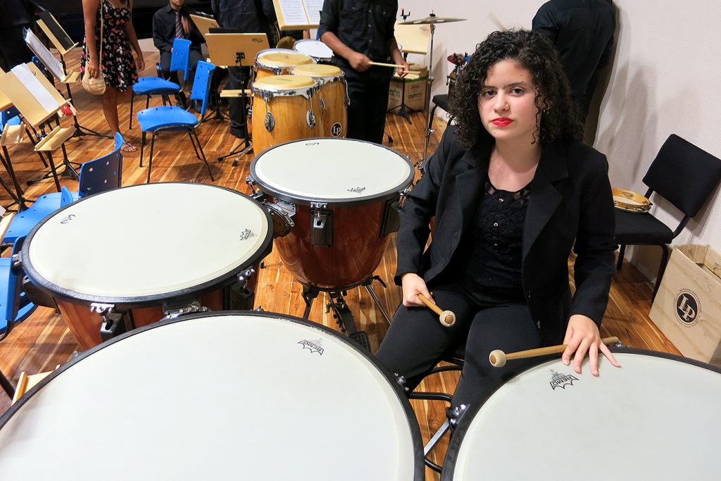 Forró music inspired PRIMA timpanist Maria Clara to become a percussionist. | Photo: Andrew Huckman