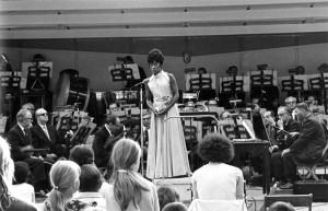 Margaret Harris addresses the Maywood audience on July 26, 1971 (Robert M. Lightfoot III photo)