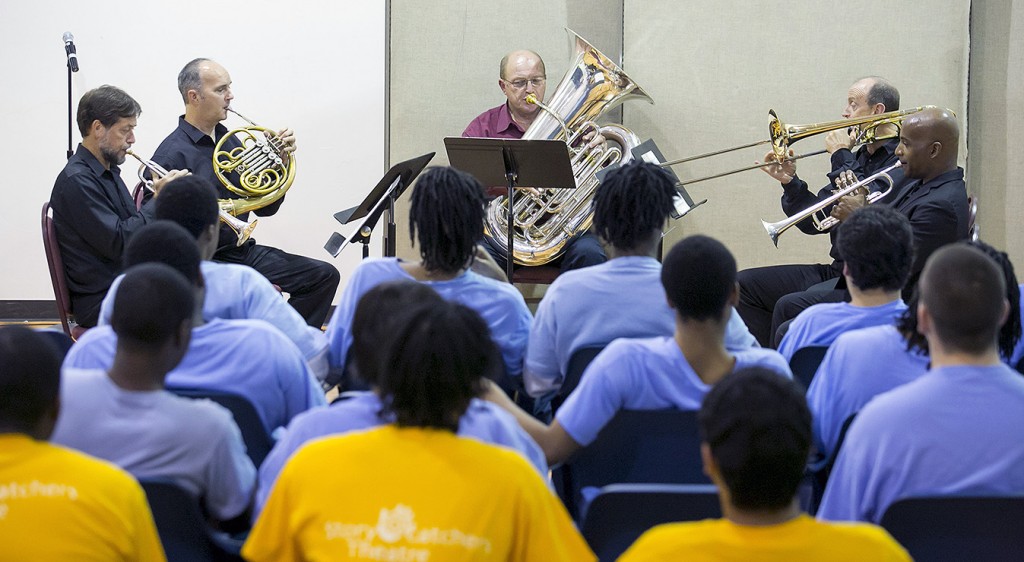 During a concert at the Illinois Youth Center, CSO brass players offer selections from "Porgy and Bess." | Todd Rosenberg Photography