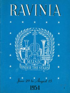 Ravinia Festival program book cover for June 29 through August 15, 1954