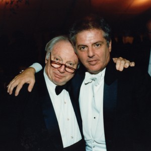 Isaac Stern and music director designate Daniel Barenboim after the Centennial Gala concert on October 6, 1990 (Jim Steere photo)