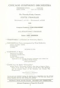 Program page for the November 7 and 8, 1940, concerts