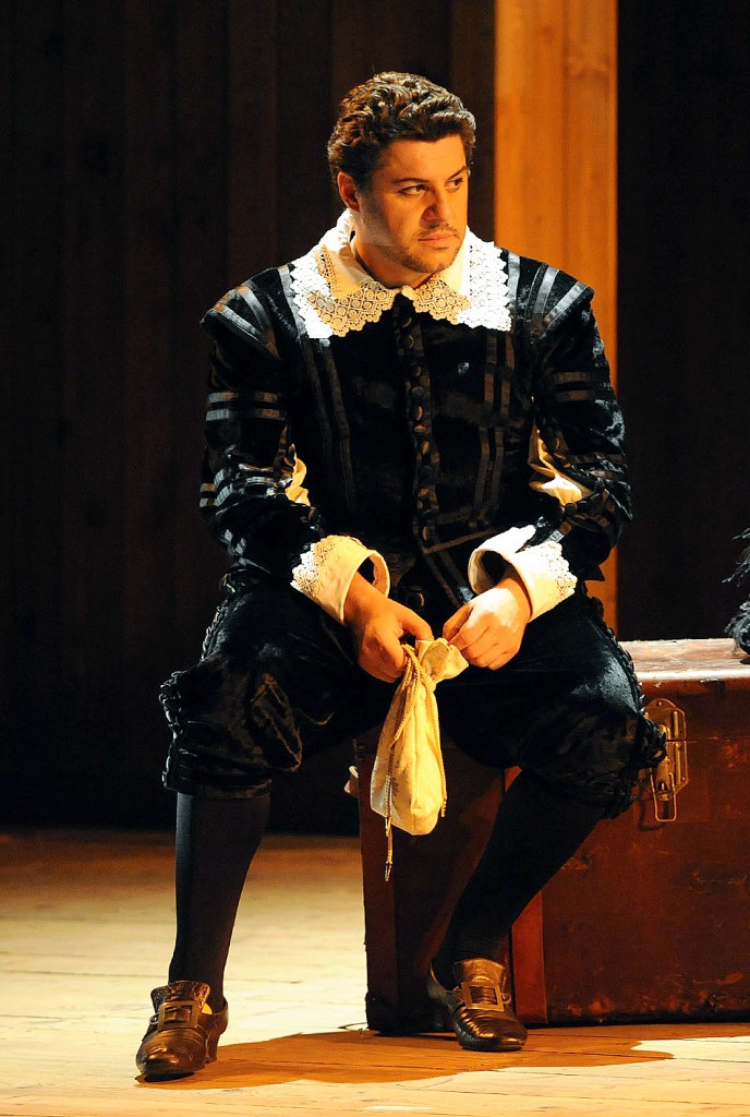 Luca Salsi as Ford in Verdi's Falstaff at the Teatro Farnese in Parma. 