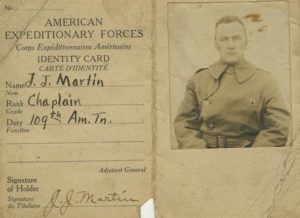 American Expeditionary Forces Identity Card of Rev. John J. Martin, C.M., ca. 1918 Vincentian Personnel Files, John J. Martin DeAndreis-Rosati Memorial Archives