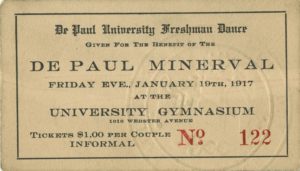 DePaul Freshman Dance and Minerval Benefit Ticket, 1917