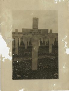Photograph of Oliver Ward’s Cross in Argonne Cemetery, ca. 1919 Vincentian Personnel Files, Ferdinand Ward DeAndreis-Rosati Memorial Archives